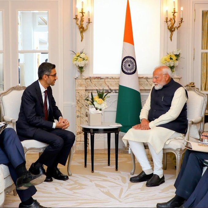 Google CEO Sundar Pichai ‘delighted’ to meet PM Modi, discusses 