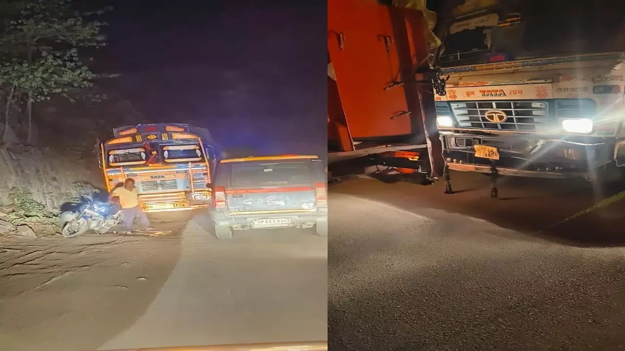 Sonbhadra News: बगैर परमिट चंधासी मंडी जा रहा चार ट्रक कोयला जप्त, पीछे से आ 